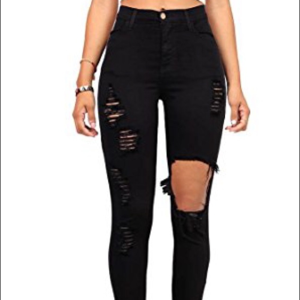 Olive colored ripped jeans!